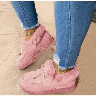 Women's cotton indoor shoes with velvet lining and a rubber sole in multiple colours.