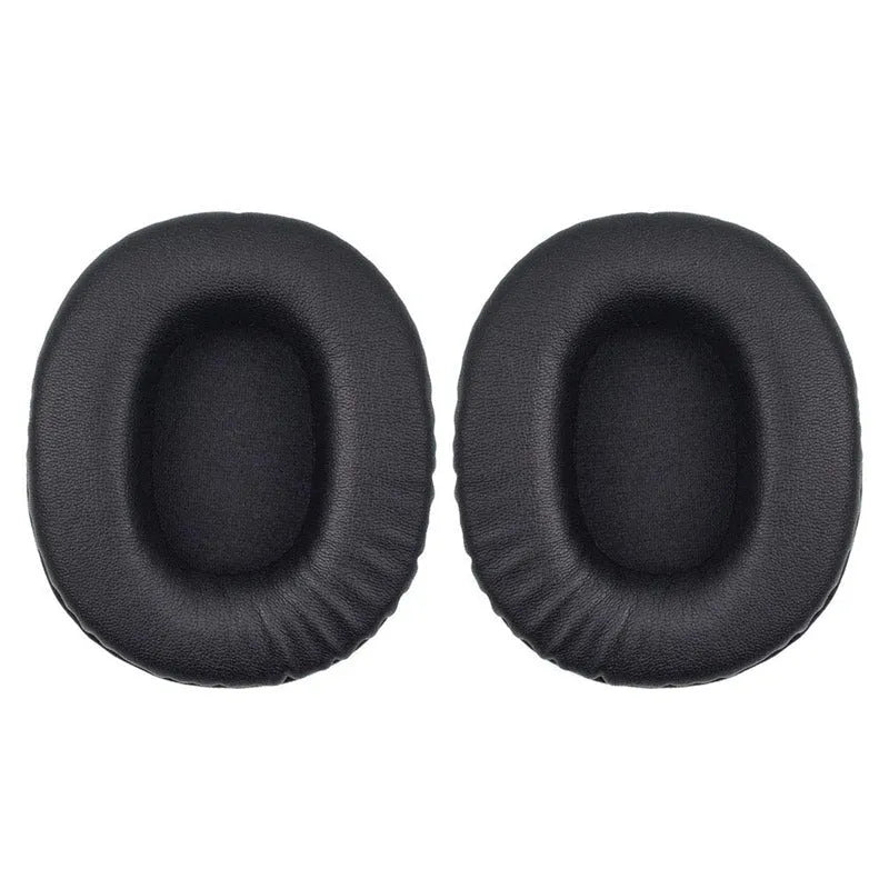 Black soft PU leather replacement headphone covers designed for Sony 1R model ear cushions.