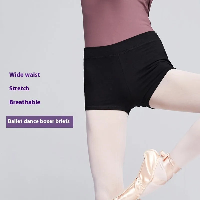Women's black cotton ballet practice dance pants for fitness and dance exercise