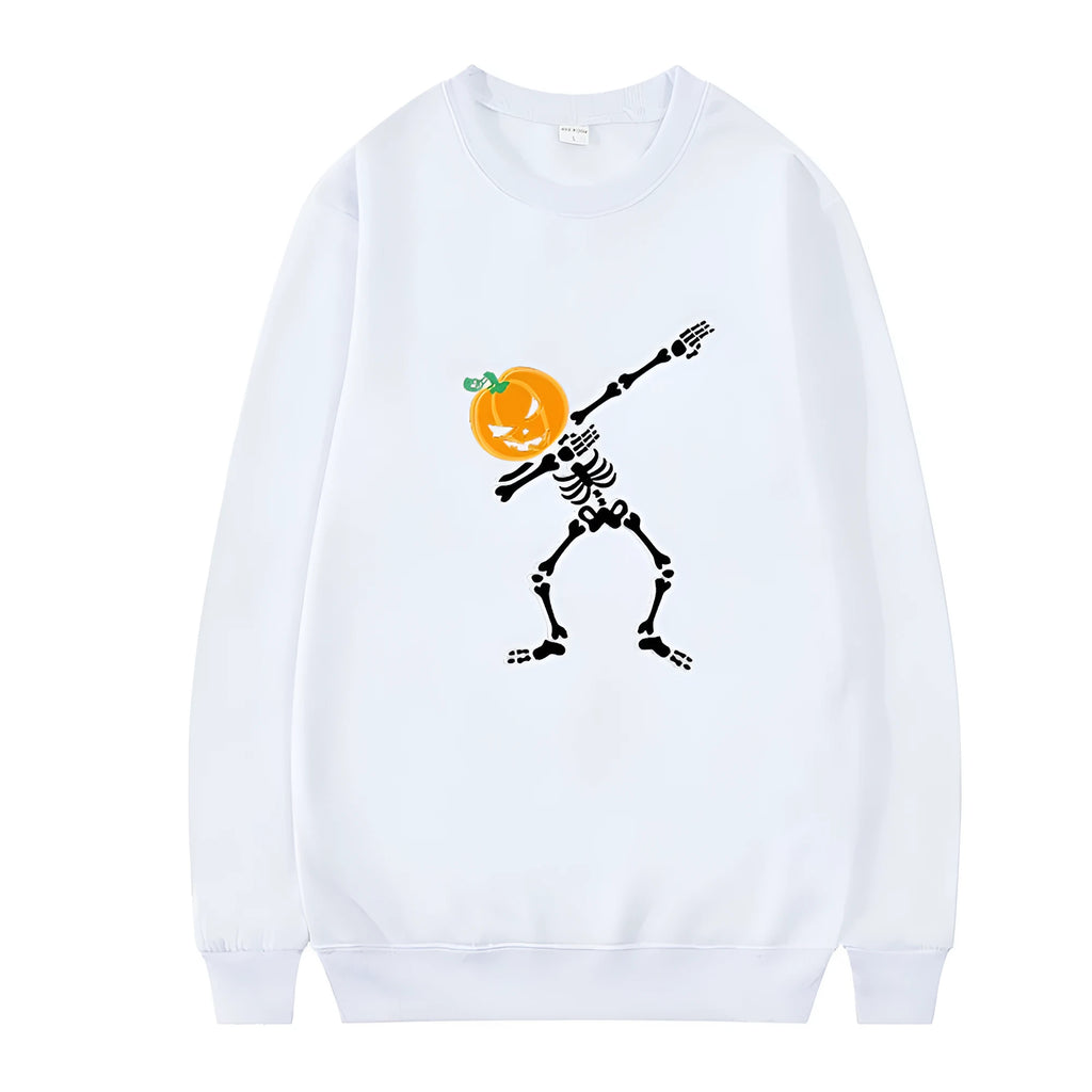 Women's printed long sleeve crew neck top in a cotton-polyester blend, shown in one of five available colours.