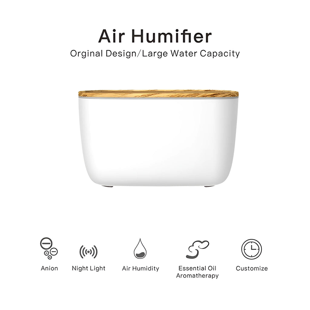 GX-22K household aromatherapy humidifier with night light on wooden surface