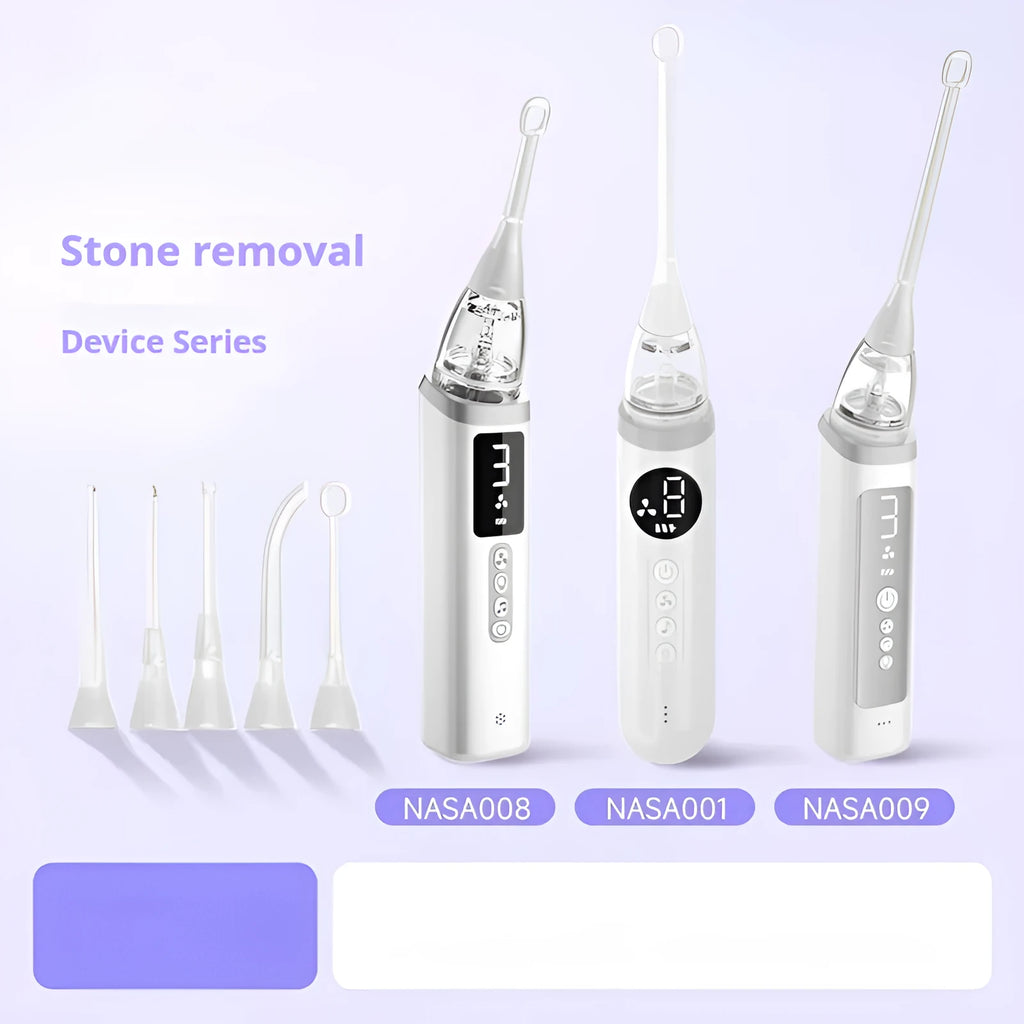 Milky white metal tonsil stone removal tool oral cleaning kit
