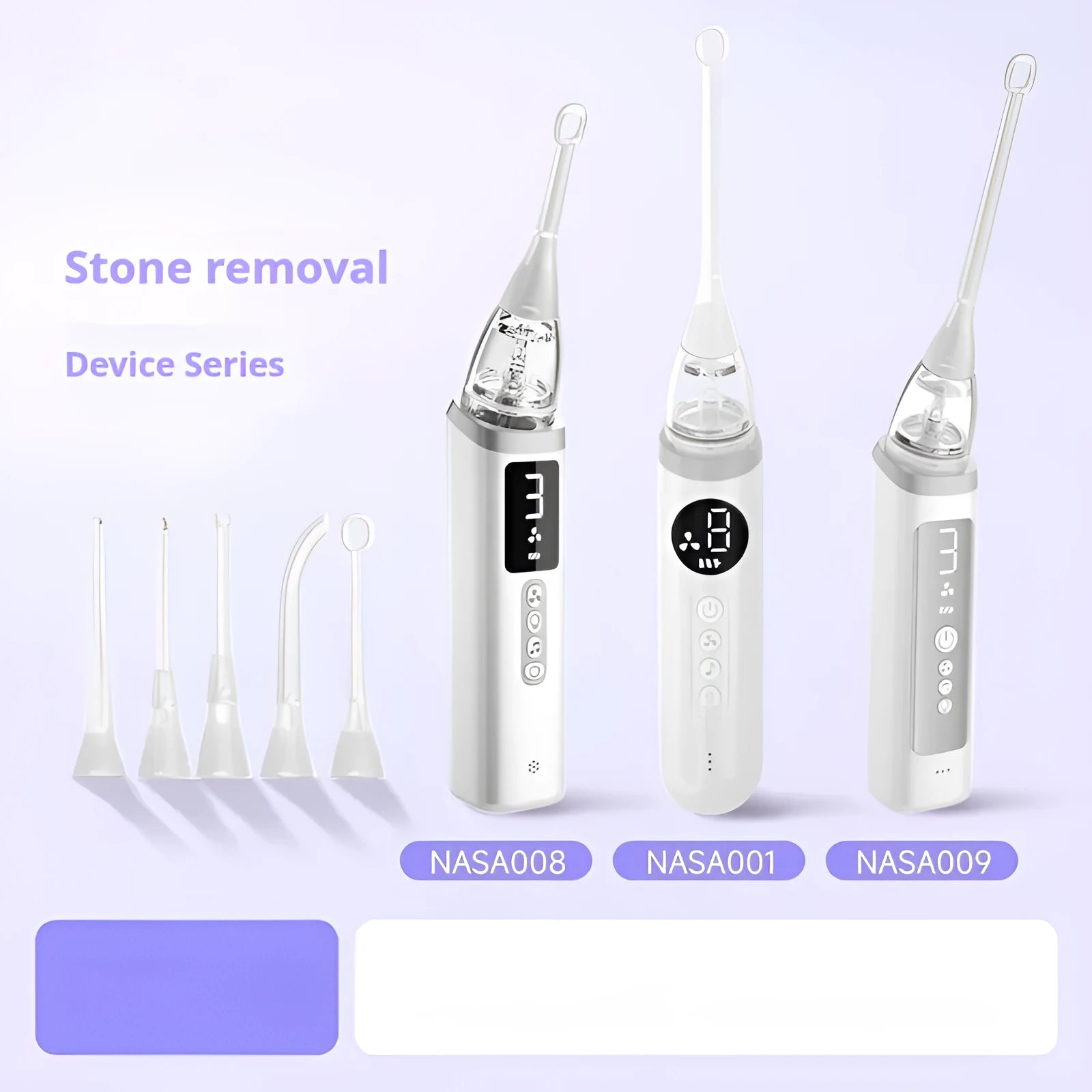 Milky white metal tonsil stone removal tool oral cleaning kit