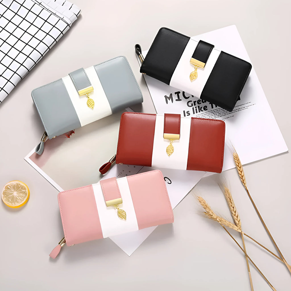 Anti-theft clutch handbag with lock closure in PU leather showing 19.5cm dimensions