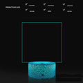3D acrylic message board night light with handwritten note, showing colour-changing illumination and remote control.