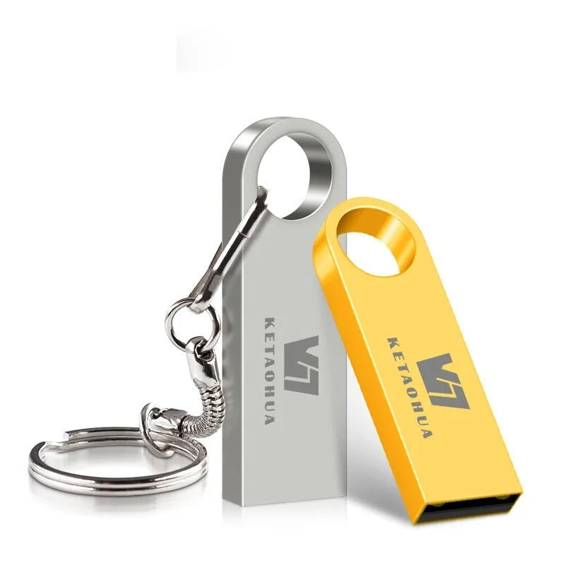 Silver metal car-shaped USB flash drive on a white background.