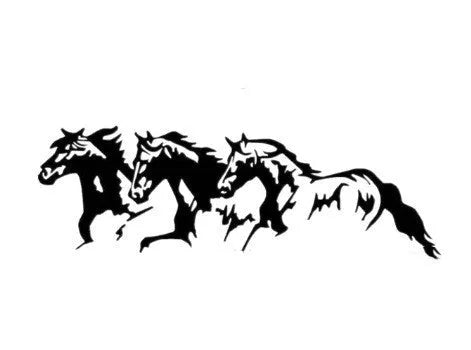 Steed horse design auto decal sticker for car body, measuring 25cm by 8cm.