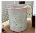 Foldable cotton laundry basket in a choice of twelve patterns including baby bear and mint green designs