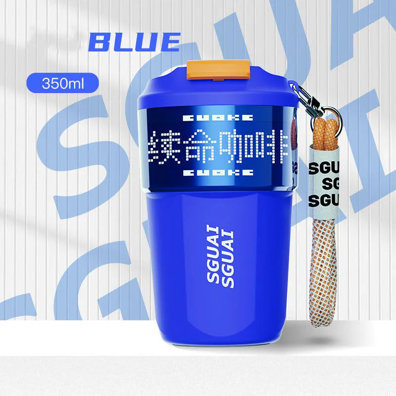 Japanese style 316 stainless steel portable coffee cup 50mL capacity in blue