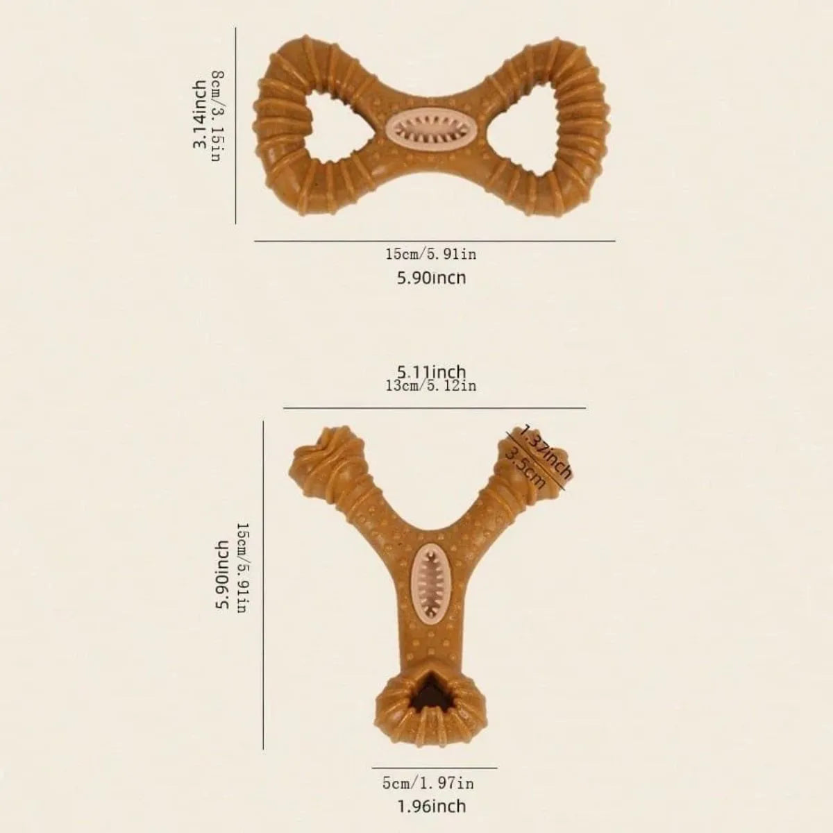 Durable dog chew bone toy for dental health in 8-shape and Y-shape variations