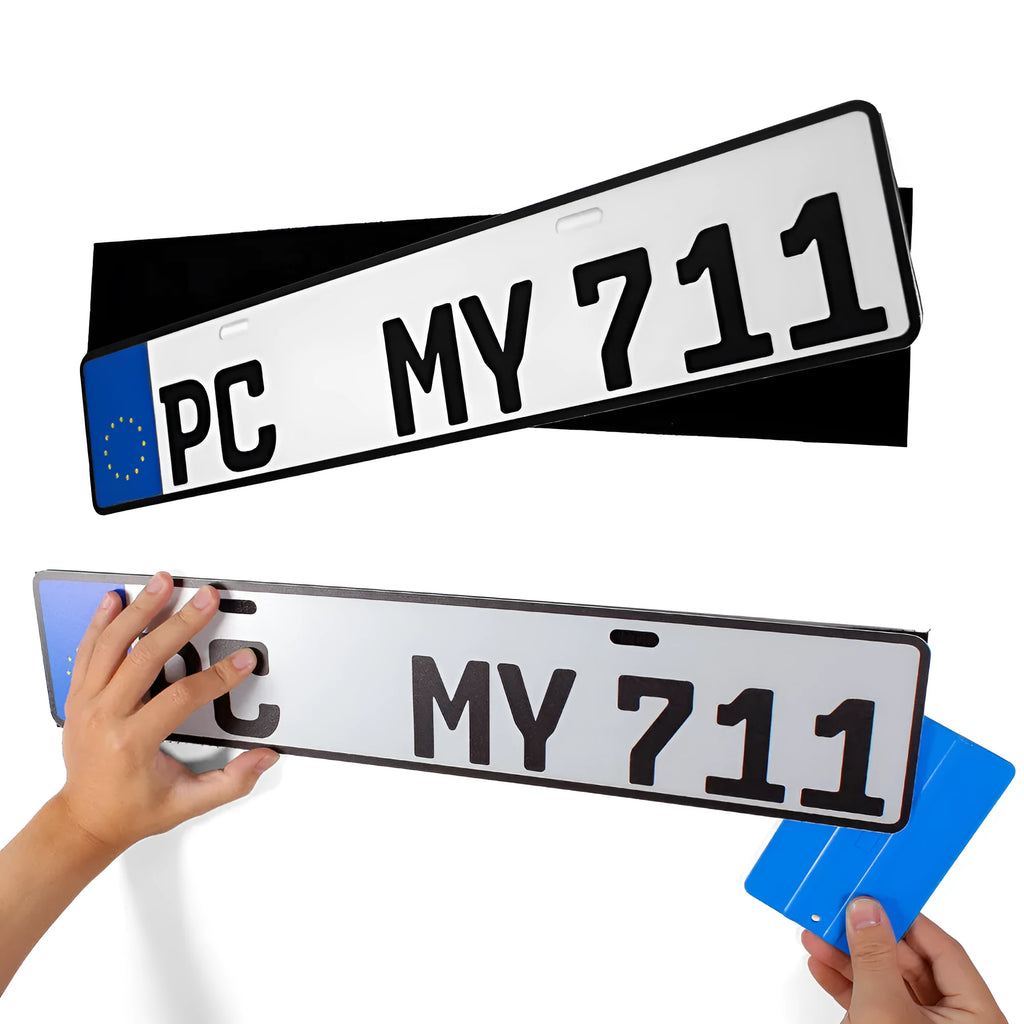 Self-adhesive license plate fixing tape right angle 100x500mm for car or motorcycle