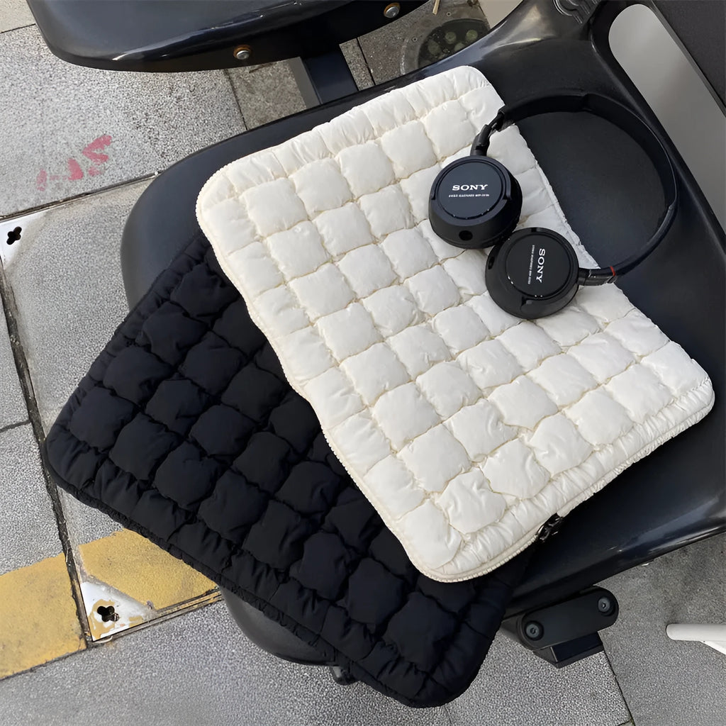 Large capacity nylon laptop bag in black with laptop inside, unisex design for 11-15.6 inch devices