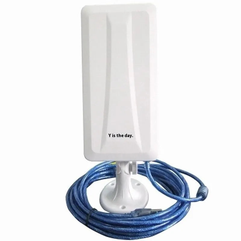 White USB wireless network card with adjustable antenna for extended Wi-Fi coverage