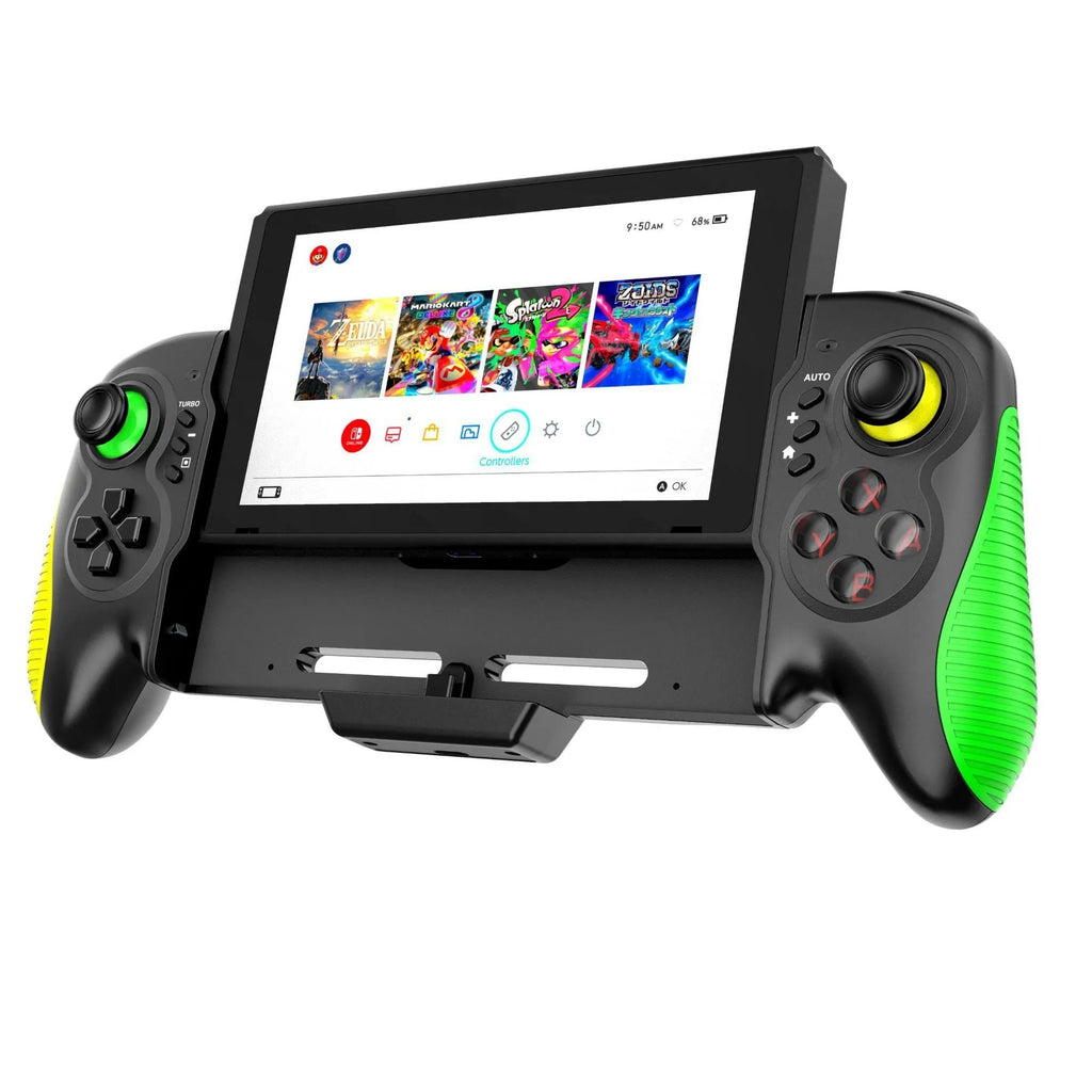 Yellow-green ABS game controller with somatosensory burst function for Switch and PC