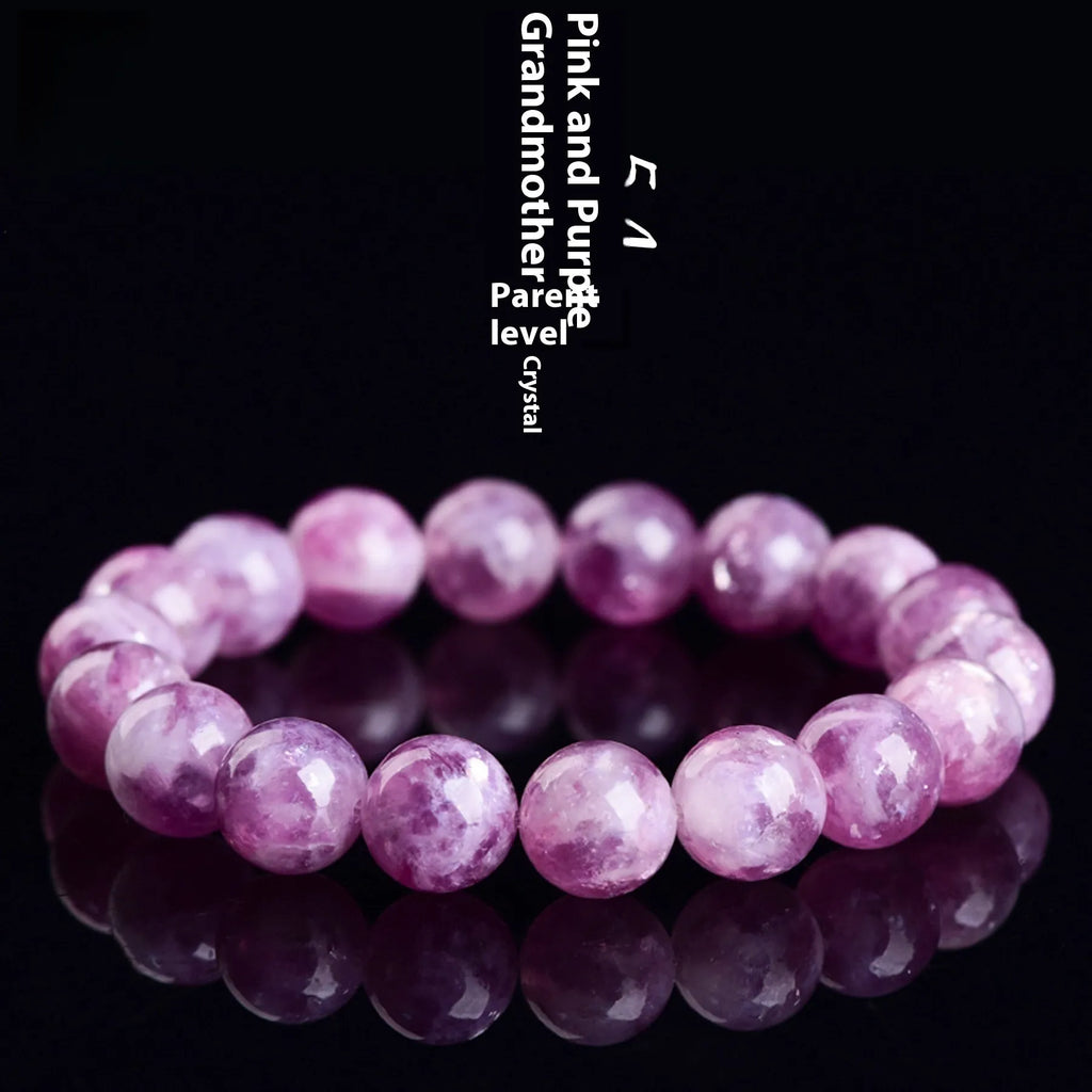 Purple crystal bead bracelet with geometric shapes in unisex Korean style design
