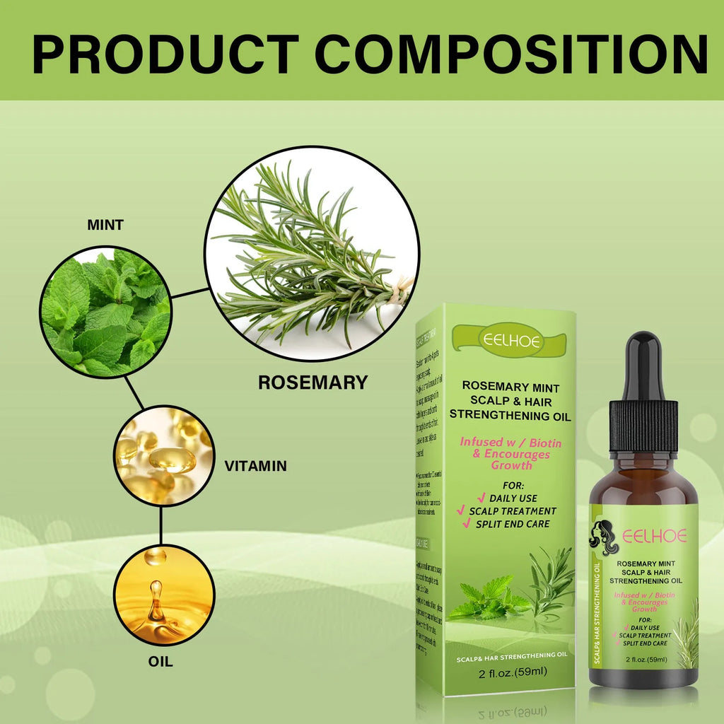 59ml bottle of Rosemary Mint Hair Growth Fluid scalp massage oil