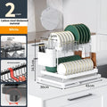 Double-layer kitchen storage rack with removable draining function in modern simplicity design