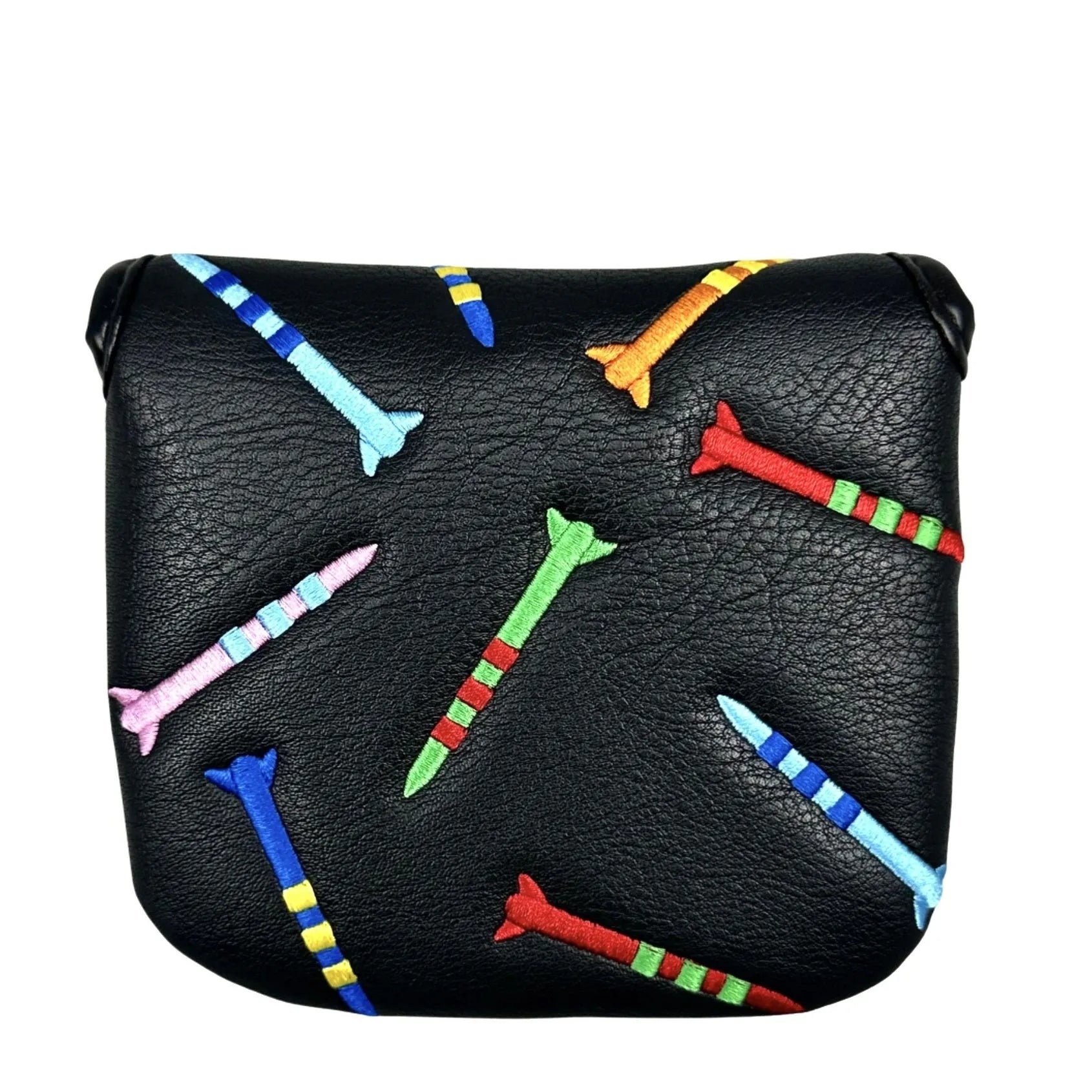 Black golf putter protective sleeve with square rocket pattern design