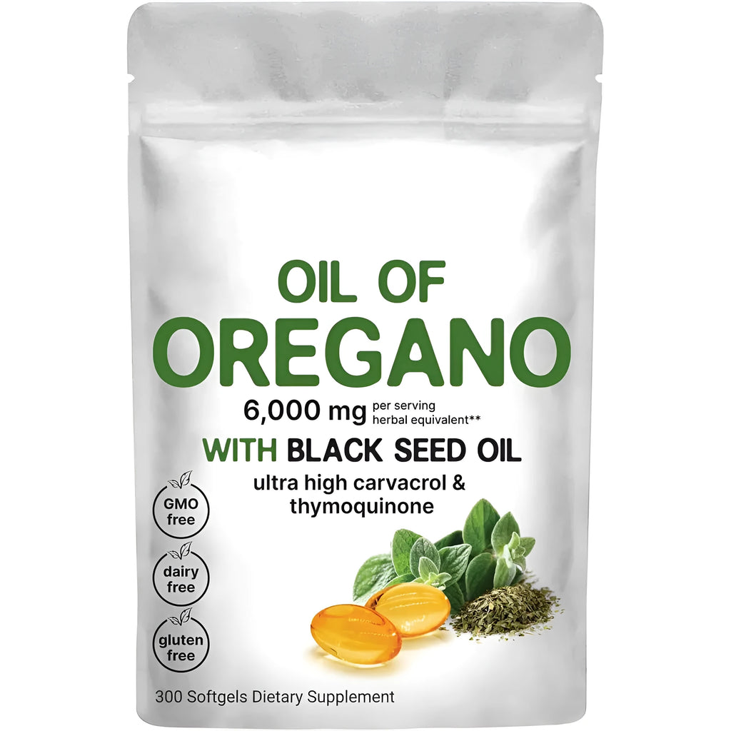Pack of Butter Black Seed Oil Soft Capsules, 500mg per capsule, showing 180 or 300 count option.