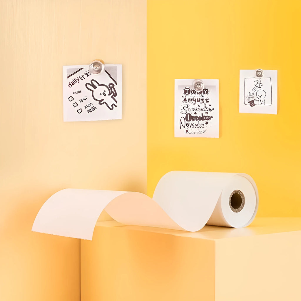 Three rolls of 57mm wide thermal paper with 30mm diameter in packaging