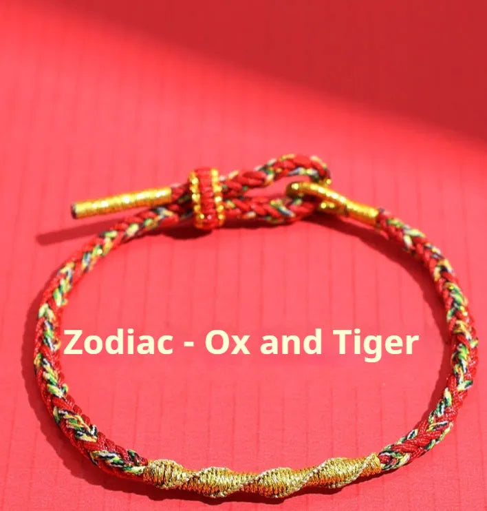 Eight-strand woven colourful guardian strap in zodiac colour options with hand-woven flexible wire construction