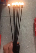 Solar-powered LED ground spike garden light with multiple head cluster options