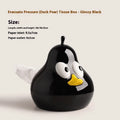 White ceramic pear-shaped tissue box holder in animal style with green finish
