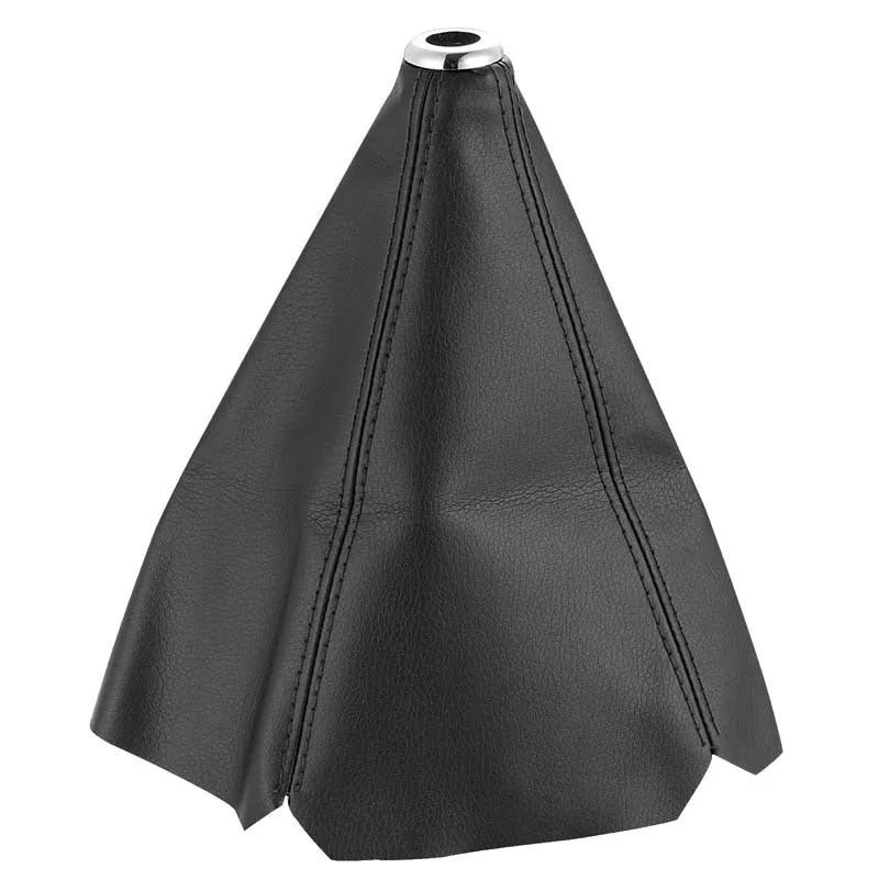 General Motors PU leather gear stick dust cover in black, blue, and red line colour options.