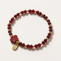 Natural freshwater pearl bracelet with crystal geometric design on braided rope, women's simple style