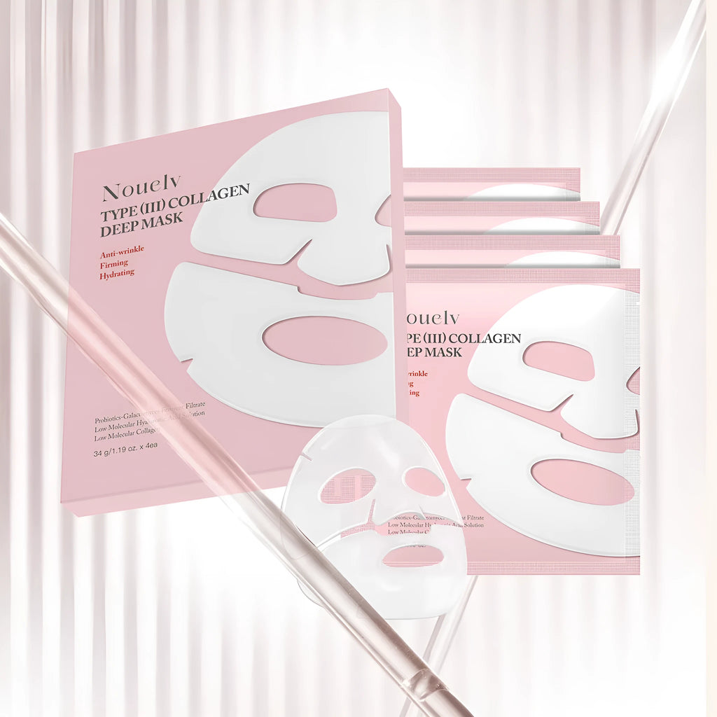 Collagen layered patch mask 4-piece set for facial skincare