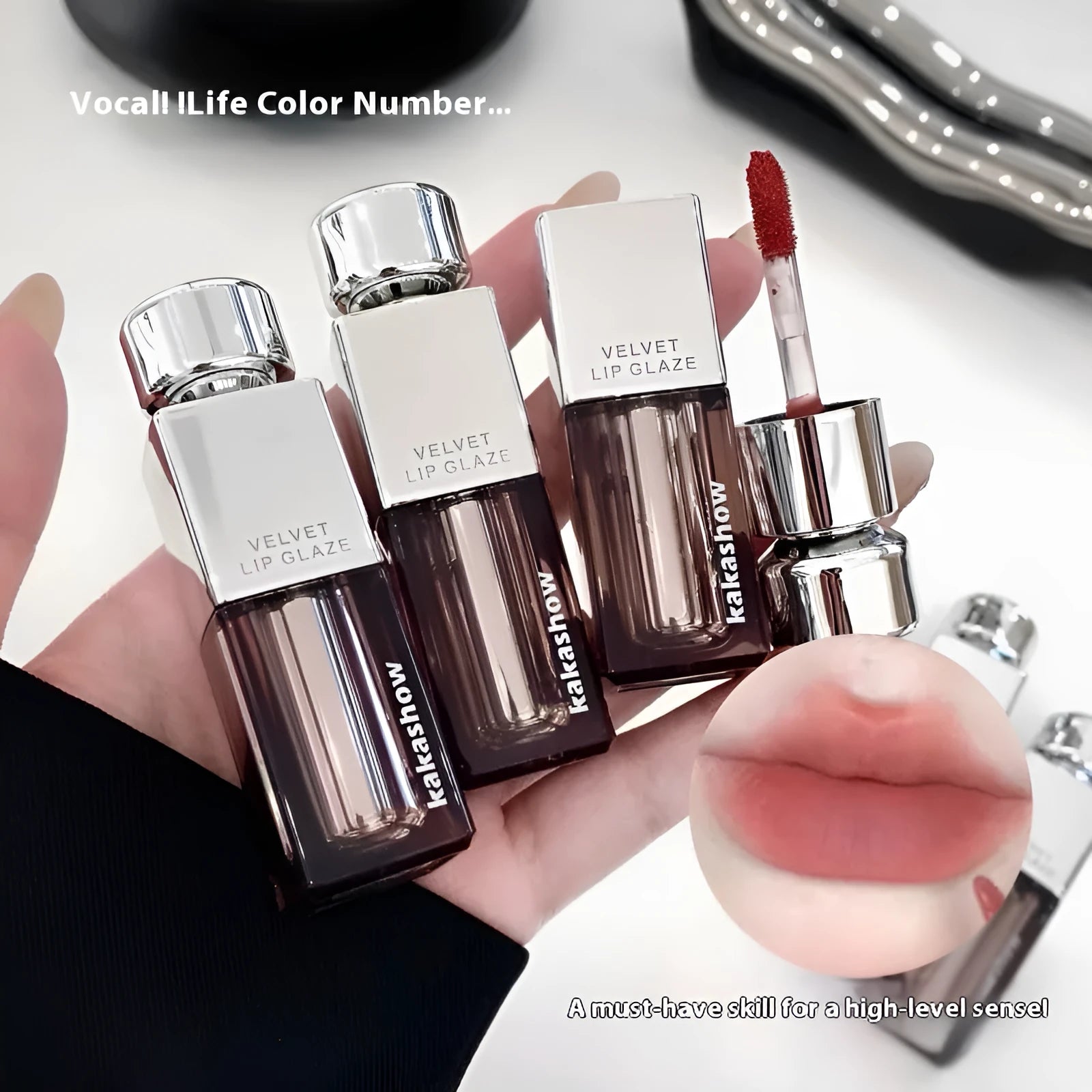 Kakashow velvet lip paint matte soft mist lipstick in six colour options