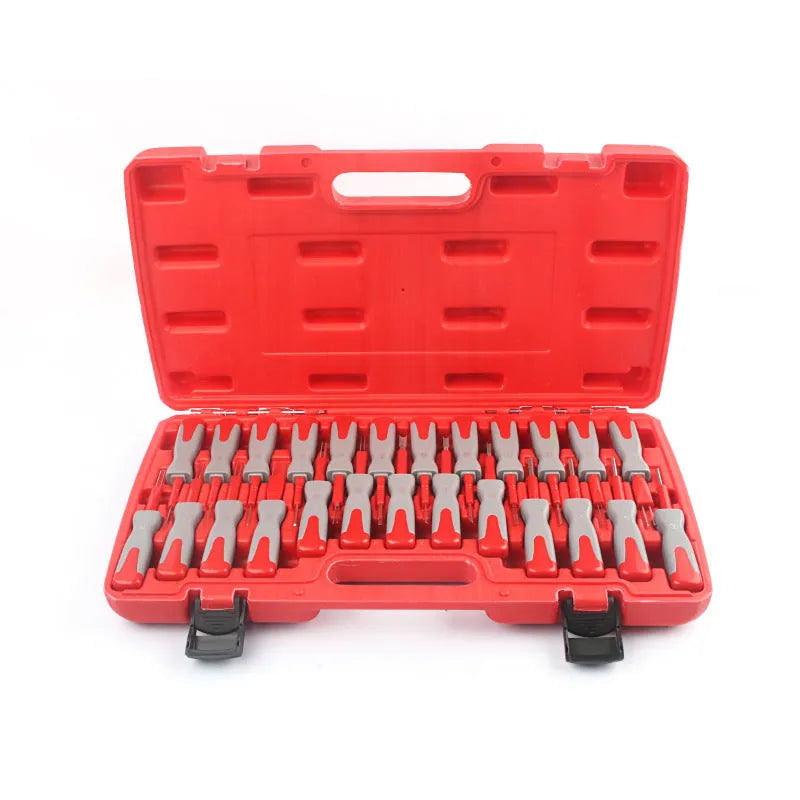 25-piece car terminal removal tool set in a storage case for wire harness disassembly