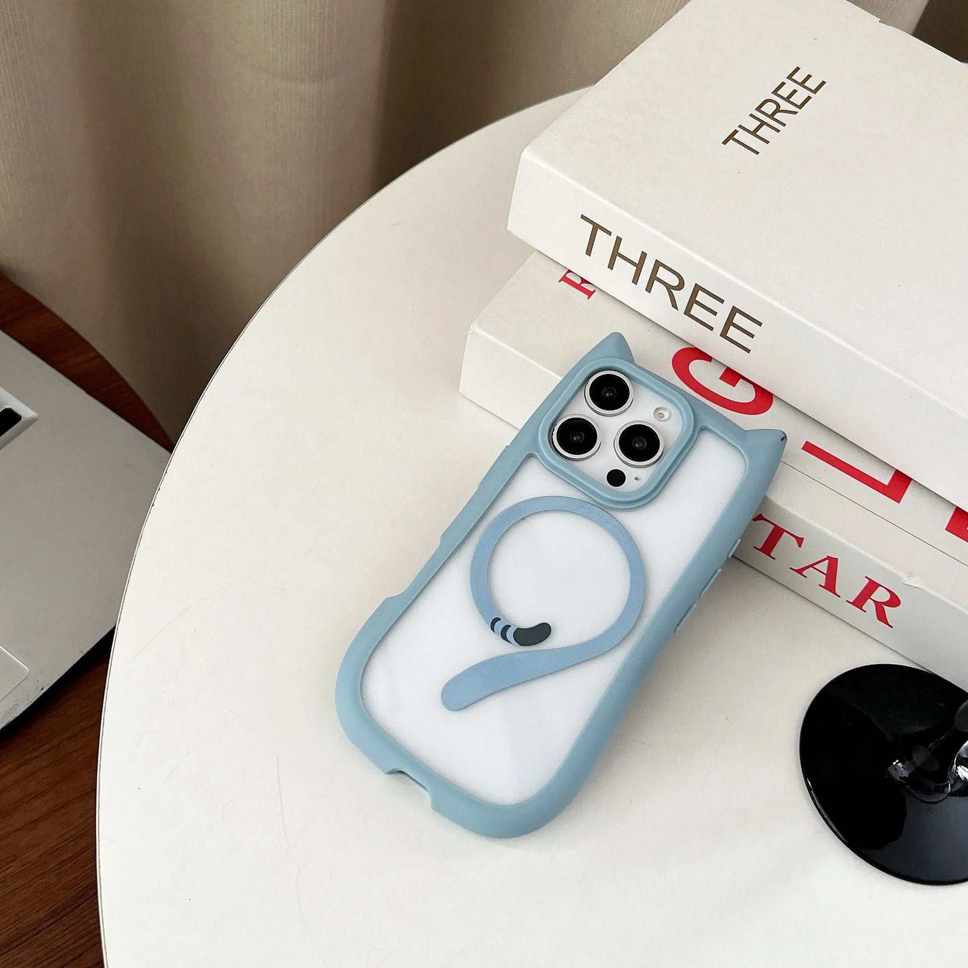 Transparent acrylic TPU phone case for iPhone 17 series showing two-in-one design