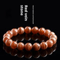 Natural rhodochrosite round bead bracelet with geometric Ruyi design in 6mm or 8mm Peruvian mineral