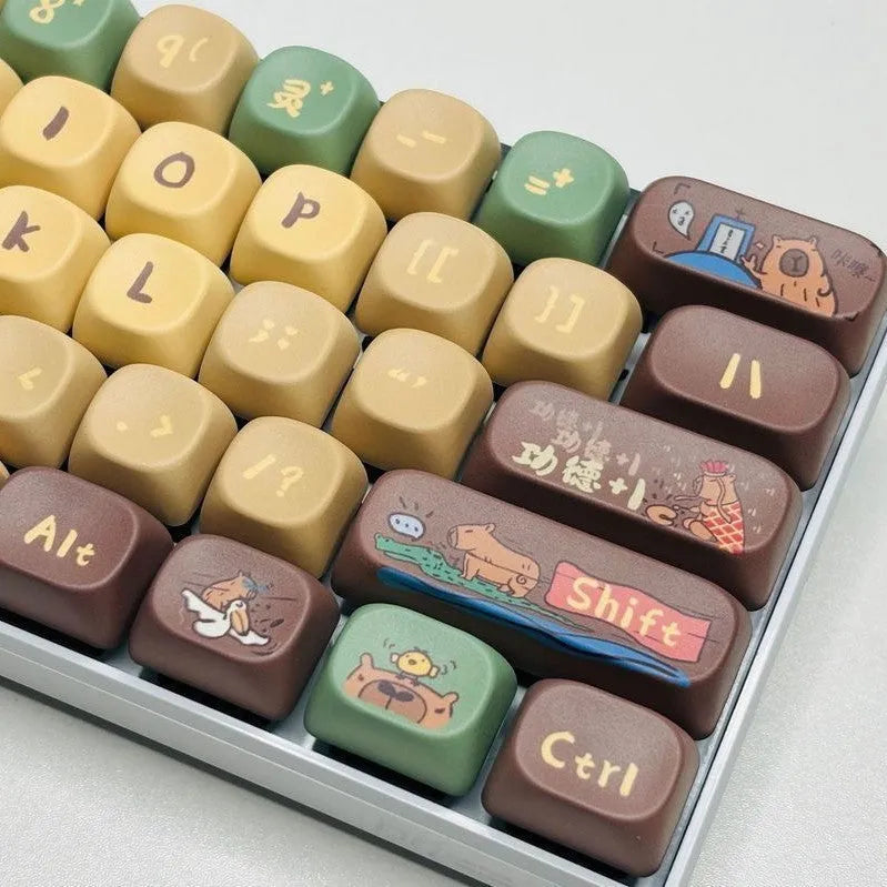 Capabala MOA Height PBT Girl profile 130-piece ABS mechanical keyboard keycap set with key puller.