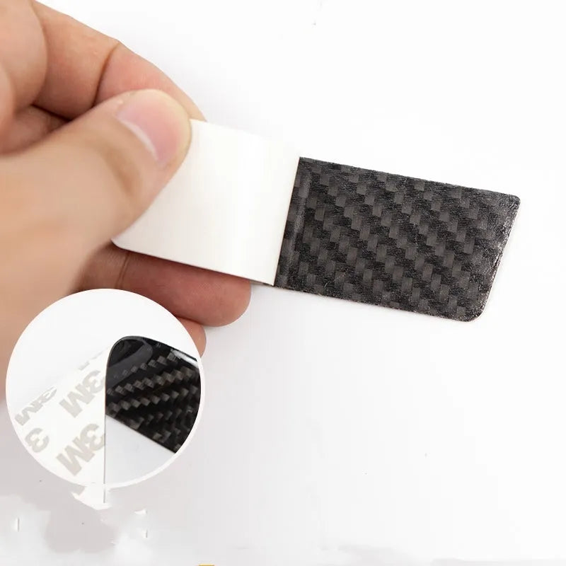 Carbon fibre door handle protection stickers for Tesla Model S in four-piece anti-scratch kit