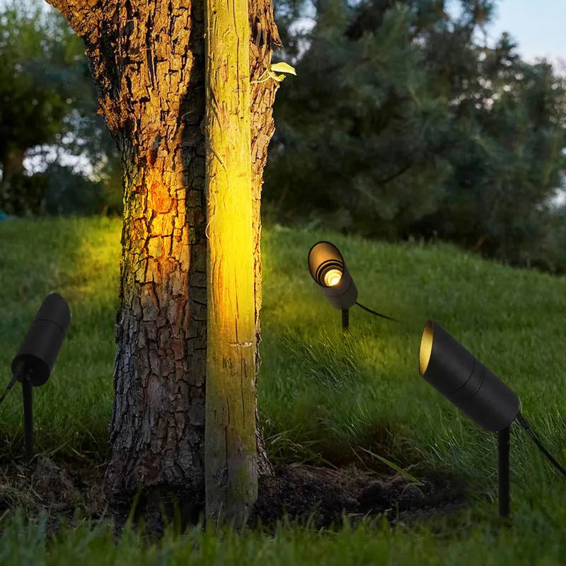 White aluminium outdoor ground lamp with IP65 waterproof rating for garden pathways