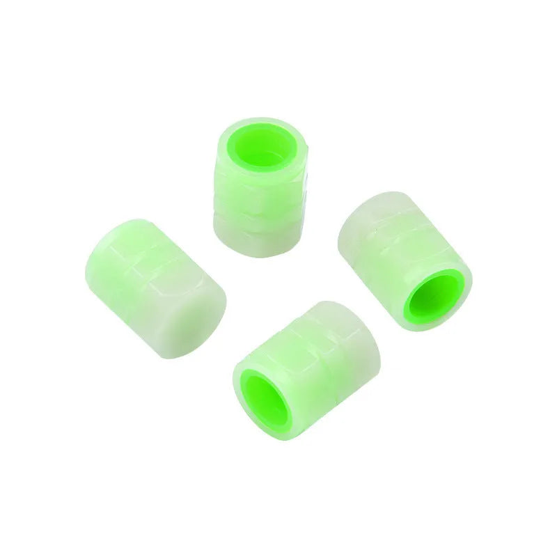 Car luminous valve caps with rubber construction and glowing mechanism