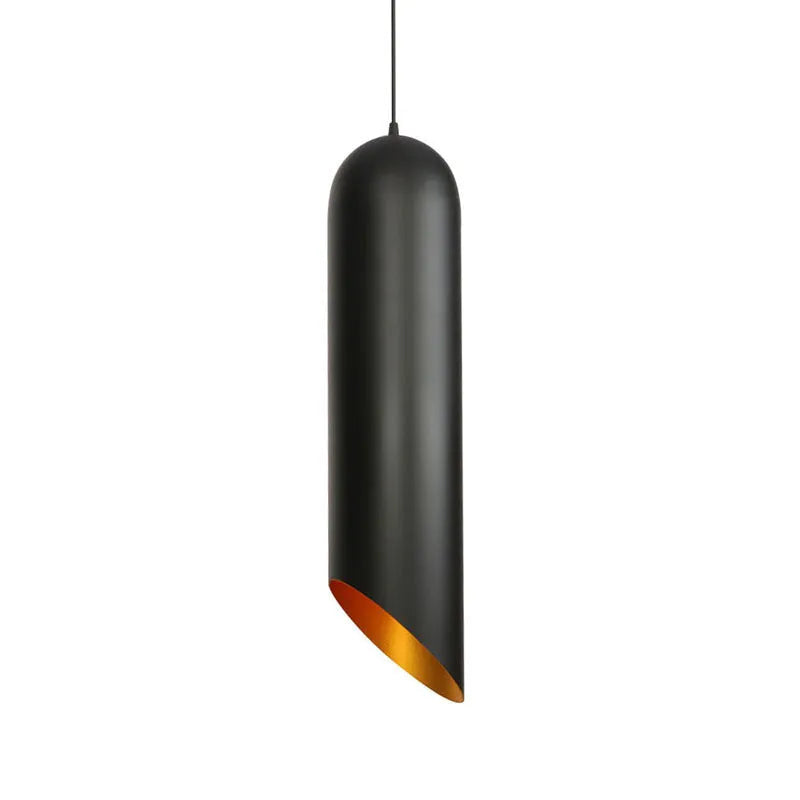 Retro iron art chandelier with matte black finish shown in bedroom setting