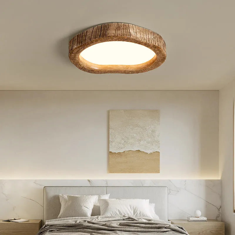 Wood grain finish new Chinese style ceiling lamp for bedroom lighting in three sizes
