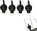 Eight car tyre valve caps, four black and four beige, made from latex rubber with standard threads