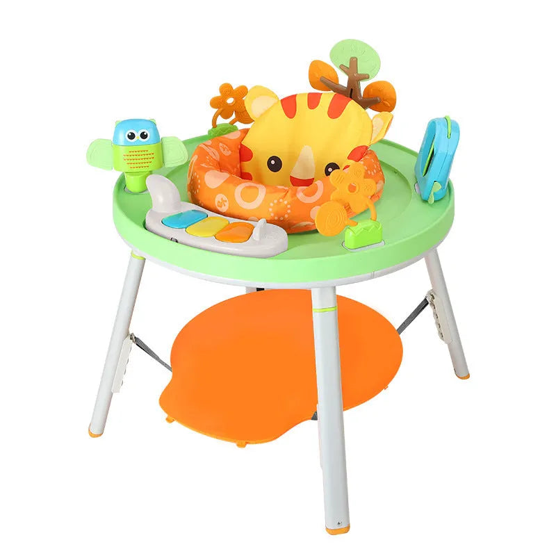 Three-in-one plastic baby jumping chair gymnastic rack in duck or lion styles for developmental play.