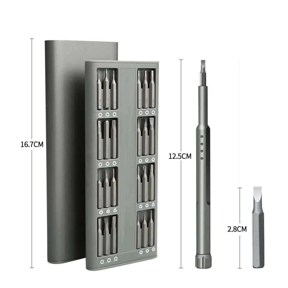 49-piece magnetic screwdriver set for mobile phone repair with nickel aluminium bronze handles
