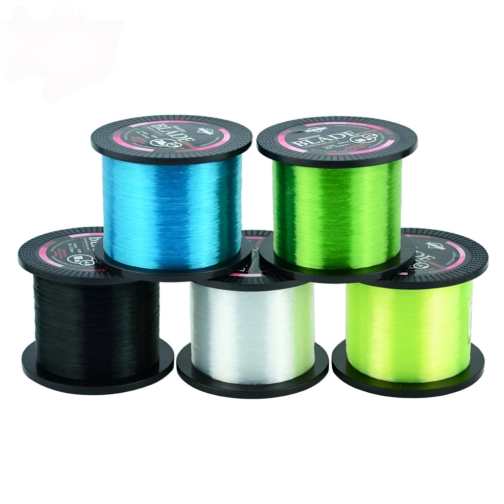 Seaknight1000 M spool of nylon fishing line showing colour choice and diameter size label.