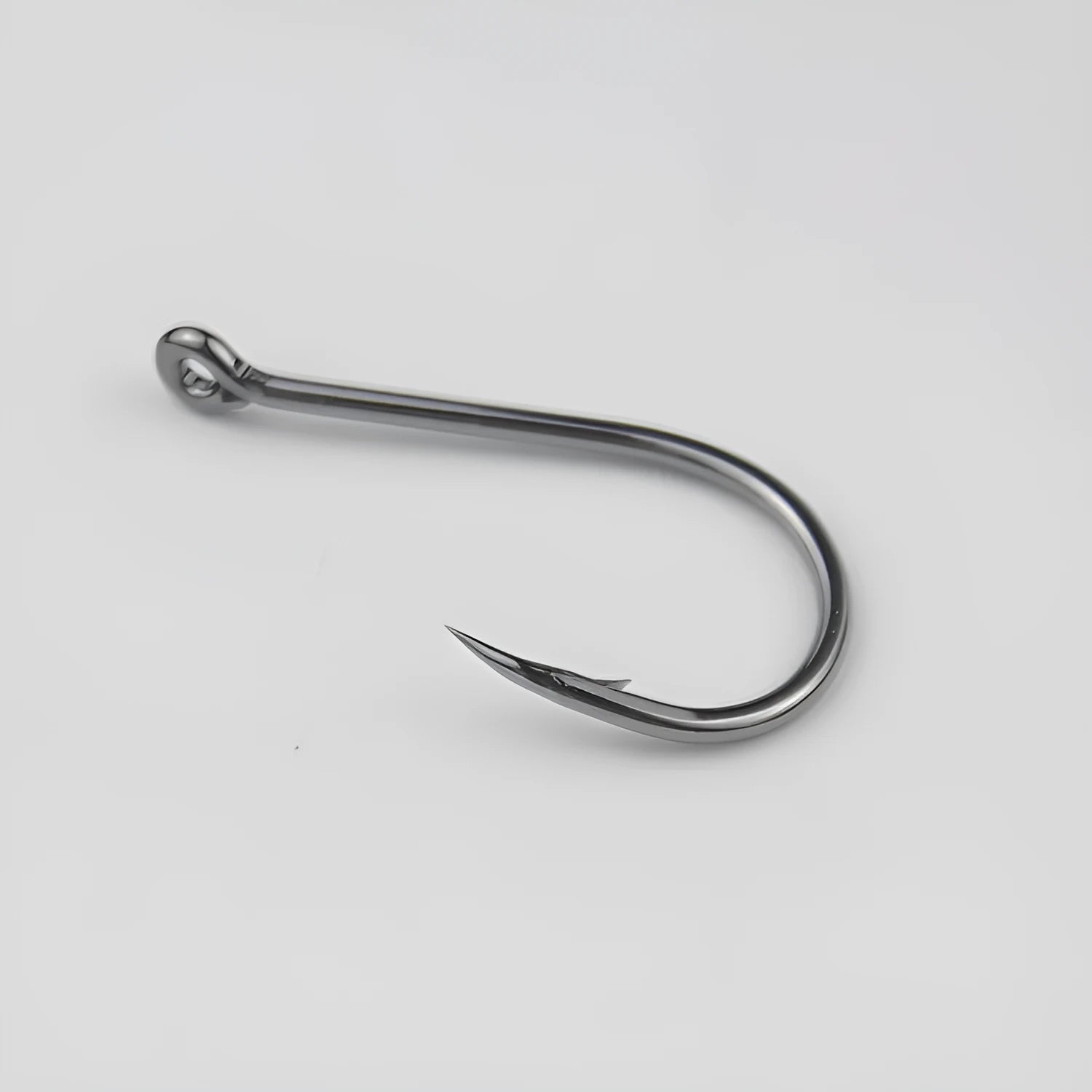 Bulk alloy carbon steel barbed crooked mouth fishing hooks with ring eye for sea rock fishing