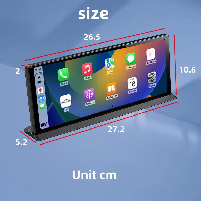 11.3 inch black plastic touch screen dashcam with GPS navigation on car centre console