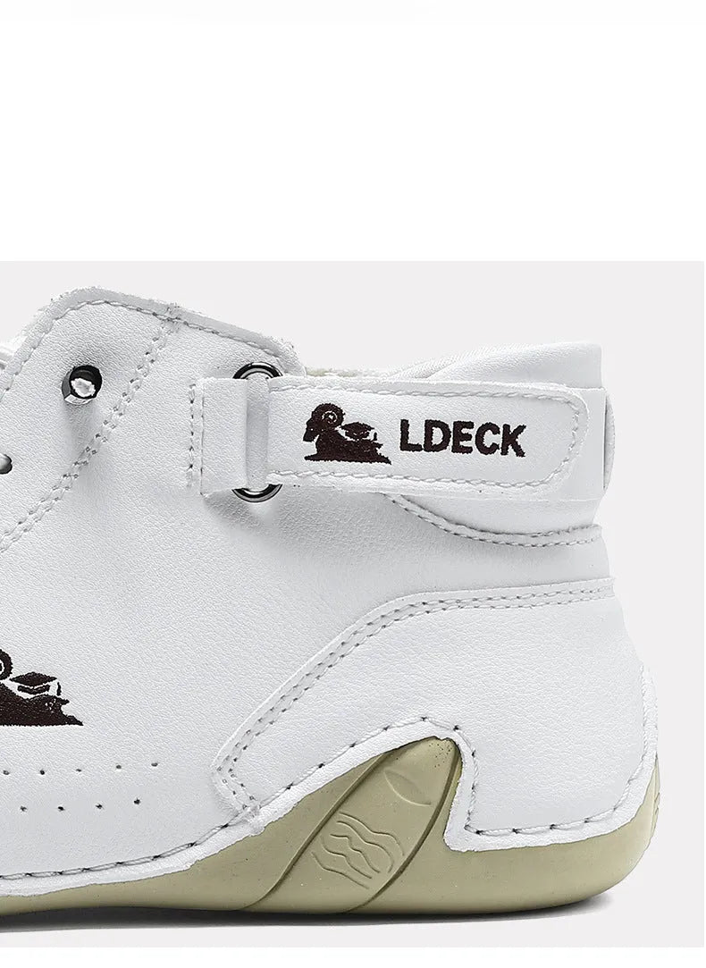 Men's Octopus brand high top shoes in khaki, grey, black, or green with a round toe and flat rubber sole.