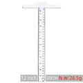 30cm transparent plastic T-square ruler with measurement markings for drafting and design