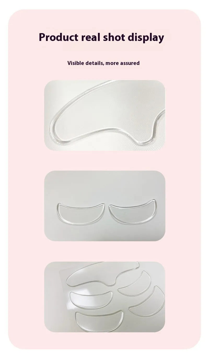 Set of five silicone anti-wrinkle face patches for forehead and eye application
