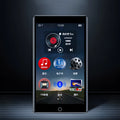 Black Ruizu H1 8GB MP3 MP4 player with 4-inch touch screen showing media interface.